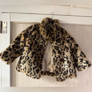 H&M Animal Print leopard faux fur Plush Winter Coat